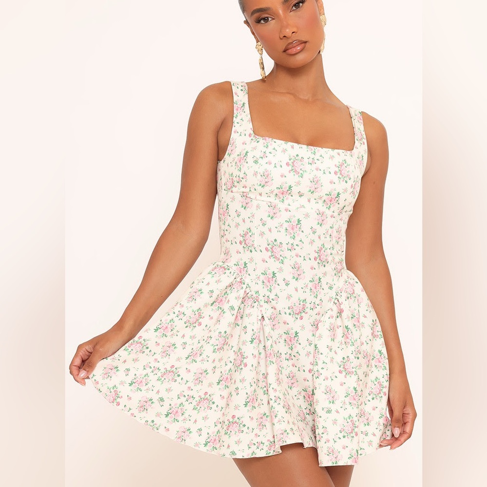 EGO Princess Polly Floral Mini Dress in Pink and Green